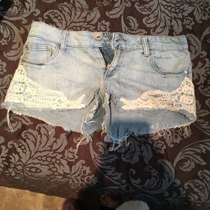 Charlotte Russe Shorts with Crochet Detail
